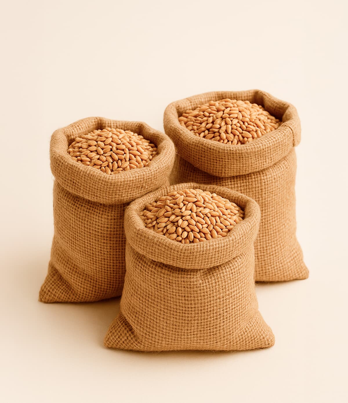 Sack of whole grain wheat