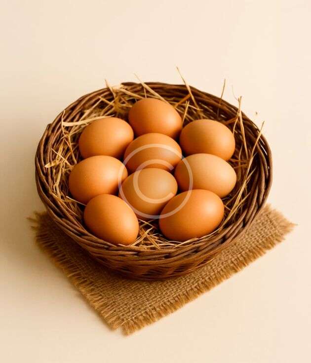 Farm-fresh brown eggs