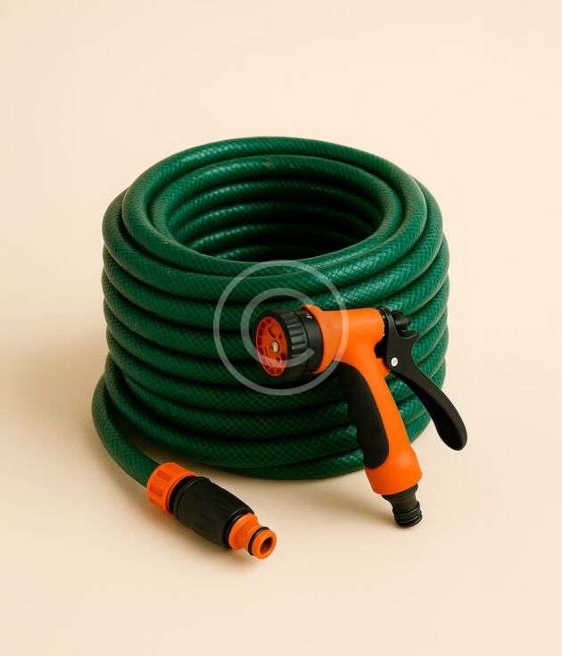 Flexible garden hose with connectors