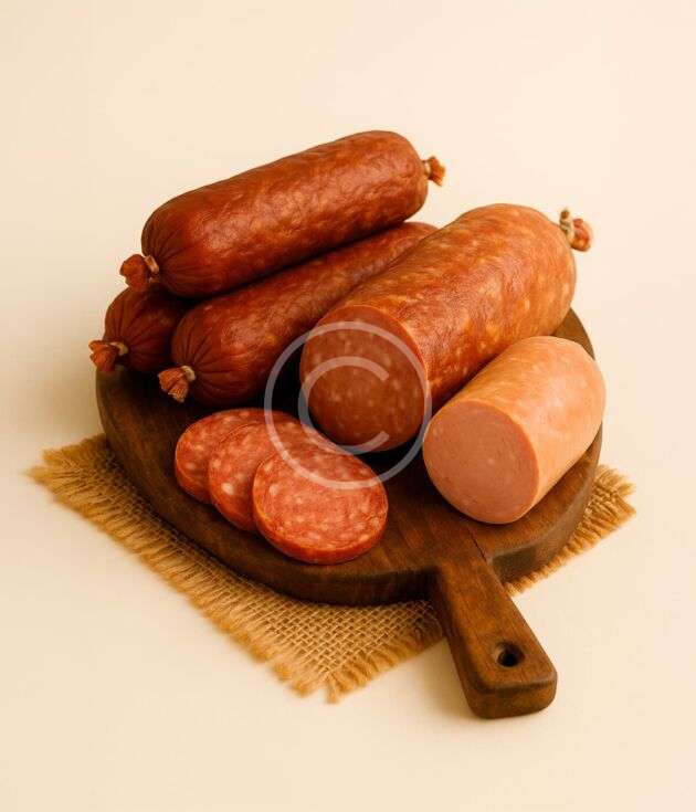 Fresh sausage and meat selection